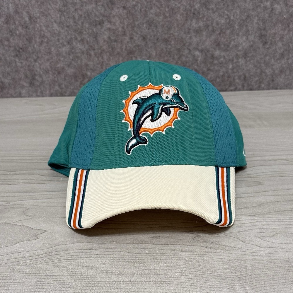 Vintage Reebok NFL Equipment Miami Dolphins Hat Teal Cream Adjustable